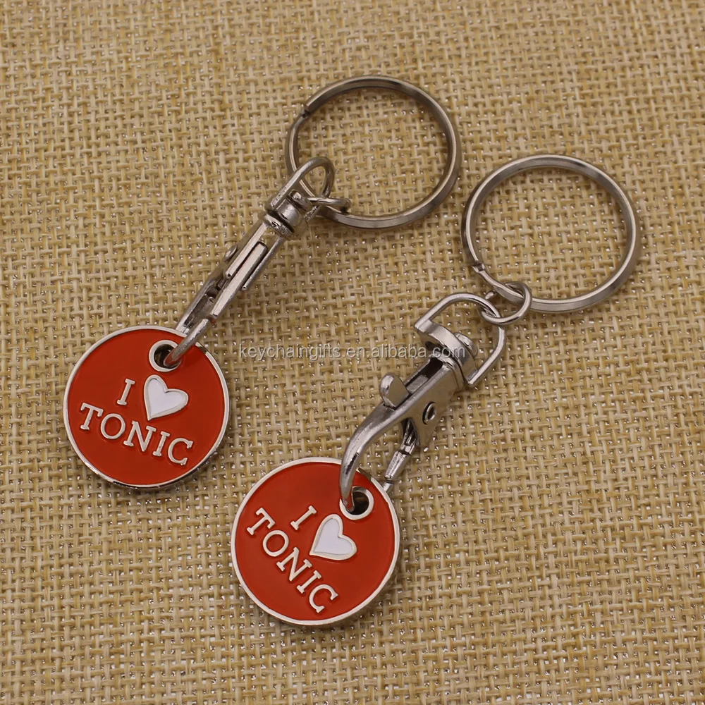 Custom Metal Laser Engraved Logo Canadian Shopping Cart Token Keychain