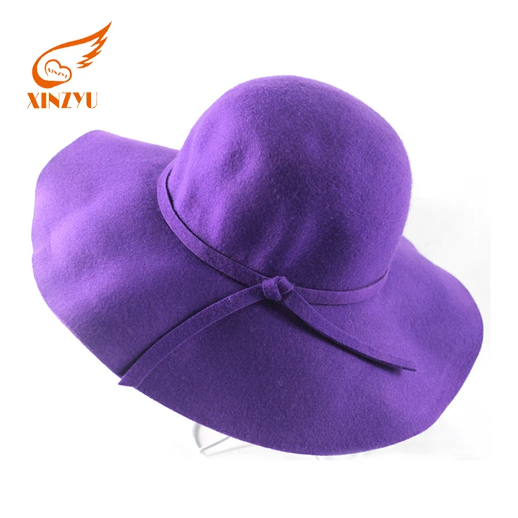 purple felt hat