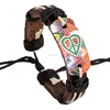 heart shaped peace sign printed genuine leather bracelet heart printed genuine leather bracelet personalized leather bracelet