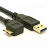 Gold Plated A Type Male to Micro B Type Male Angled Type C Cable 3.0 Connector Cable 0.5m