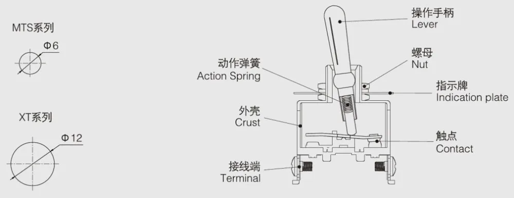 6 Pin On Off On Mini Toggle Switch / Dpdt Small Toggle Switch / 3-way