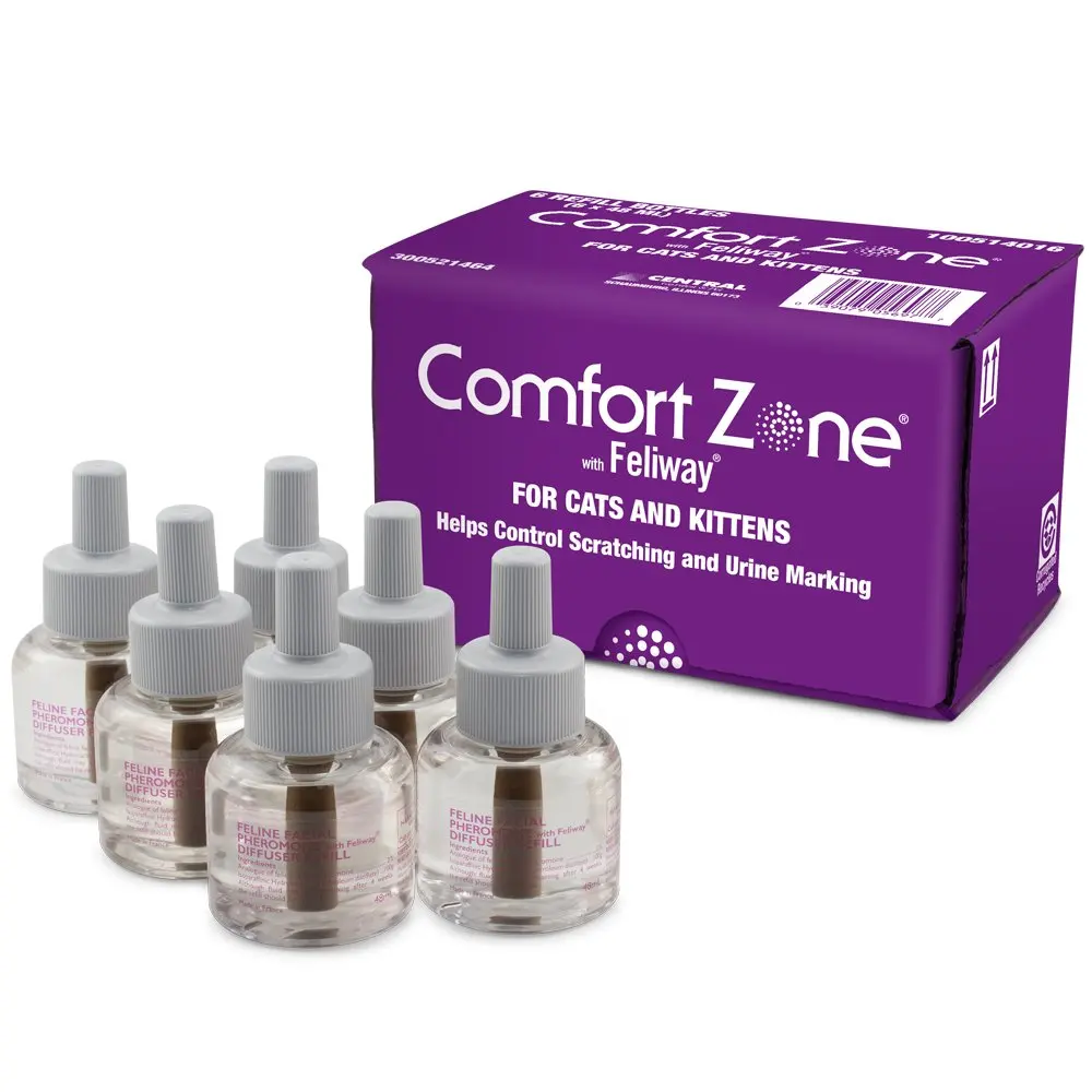 Comfort Zone Feliway Diffuser Refills, 6 Pack, Helps in controlling Scratching and Urine Marking