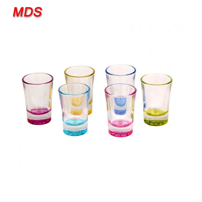 Wholesale Circleware Edge Colored Bottom Shot Glass Made In China Buy