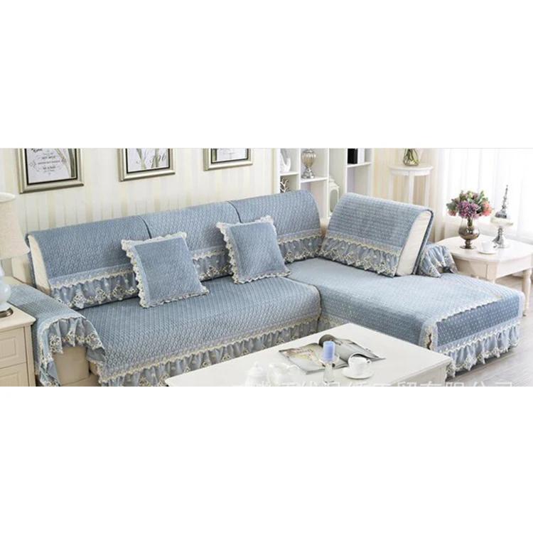 Elastic Cover Sofa Velvet Plush Stretch Slipcover Stylish Couch Covers For Sectional