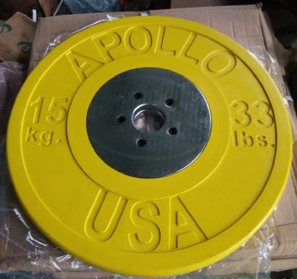 Color Competition Bumper Plates Solid Rubber With Steel Core/5kg,10kg