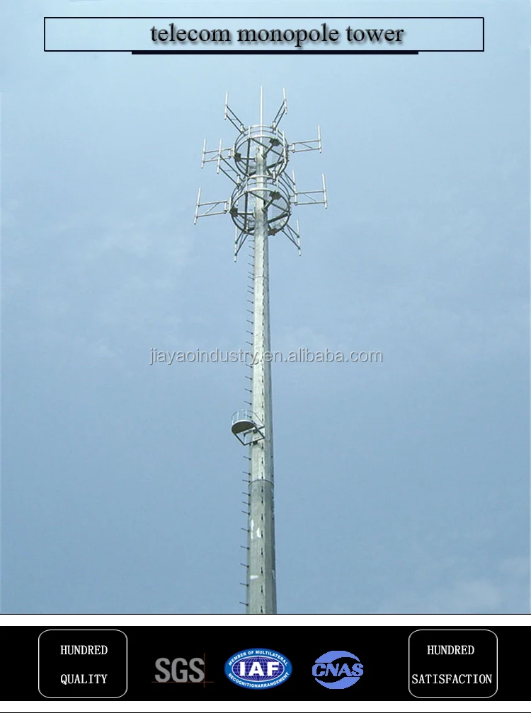 manufacturer 30m galvanized communication radio tower monopole