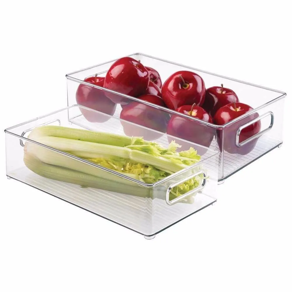 Ecofriendly Material Clear Plastic Seving/storage Trays With Handle