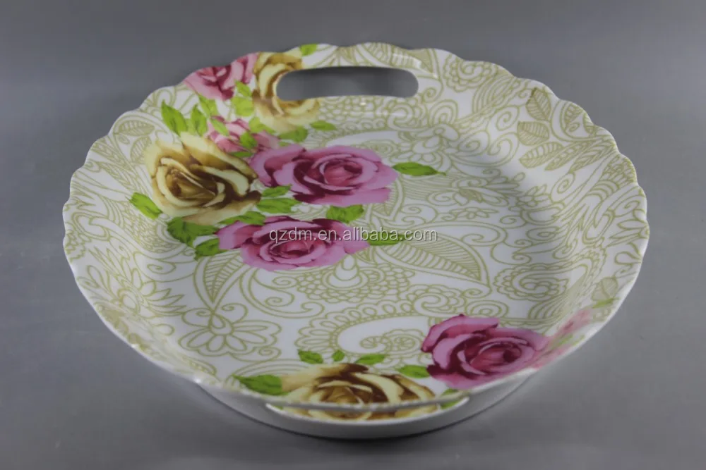 Wavy Edge Melamine Oval Serving Tray 16 Inch