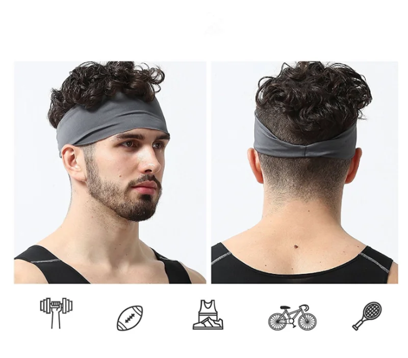 Mens Sport Headbands Guys Sweatbands For Running,Crossfit,Racquetball