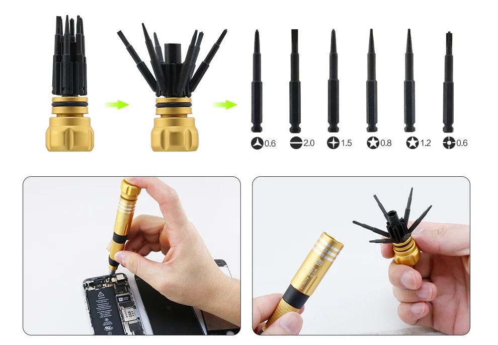 6 in 1 Phone Repair Magnetic Precision Pentagon Y000 Screwdriver For iPhone Mobile Phone Tablet