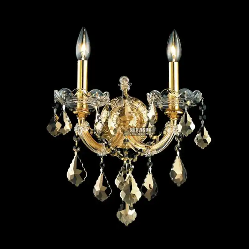 Home decoration Fancy Bedroom Gold wall lamp cheap crystal wall lights sconce