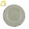 8.5" Factory Direct White Round Shape Rustic Melamine Embossed Surface Plastic Platter