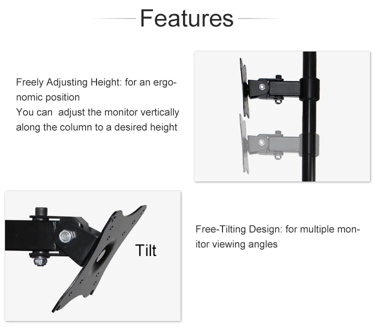 Factory direct sale Monitor Stand Desk Mount Bracket for 14"-27" monitor support other computer accessories