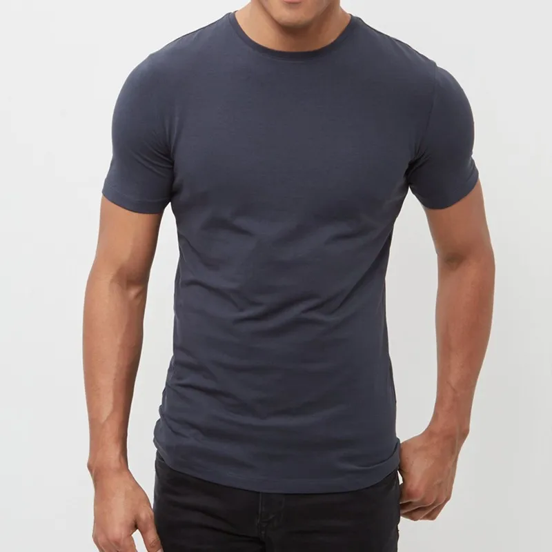 Navy Plain 95 Cotton 5 Spandex T Shirts Wholesale - Buy 95 Cotton 5 ...