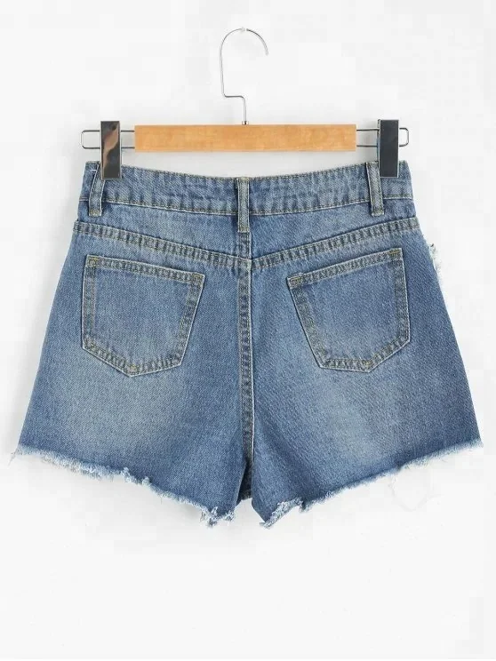 Ky Summer Fashion Mini Faded Blue Jean 