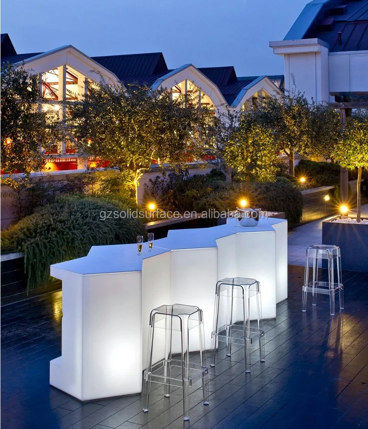 Luxury Fancy Design High End Curved Outdoor Bar Counter,Outdoor Bar