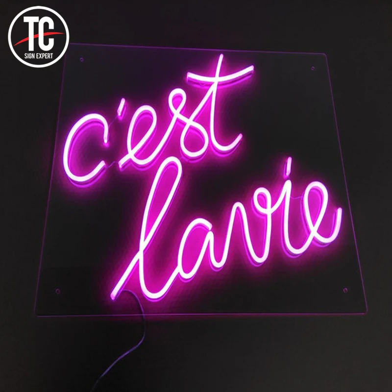 Hot romantic pink custom led neon light letters sign for wedding decoration