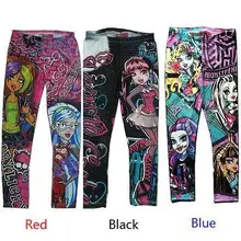 Hot Sale New Halloween Monster High Cartoon Printed Children Kids Girls Pants Leggings