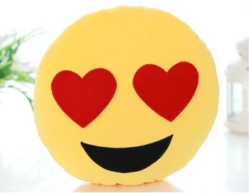 Boneka Bantal Icon Emoji Ciuman Cinta Hati Senyum Wajah Bulat
