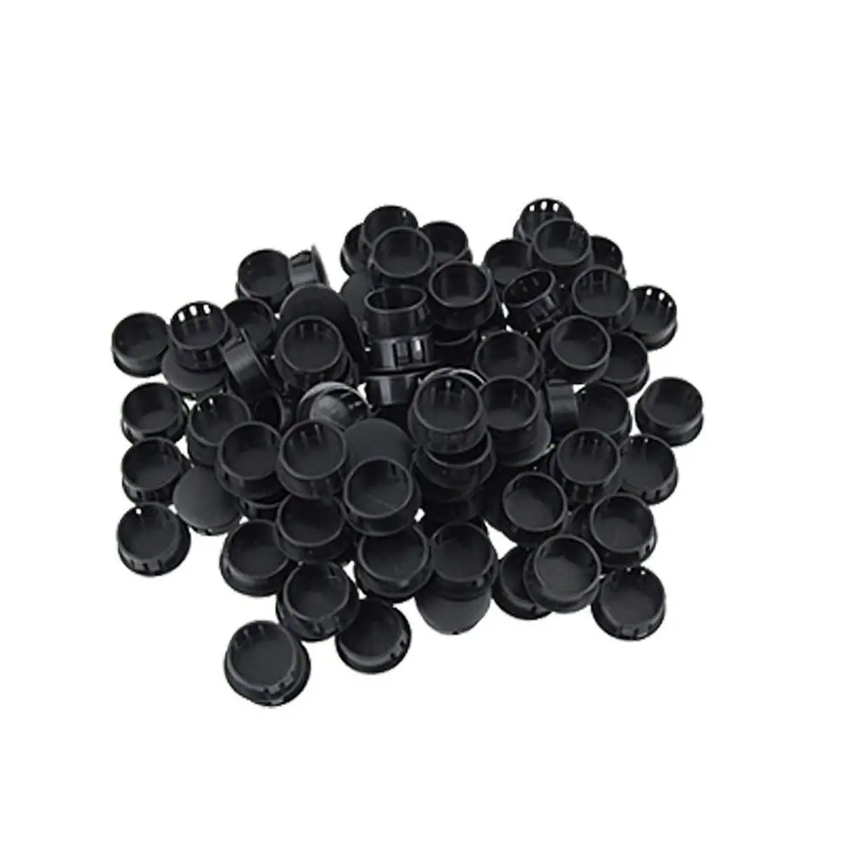 40PCS Snap Type Round Tubing Plug 8mm OD Plastic Black for Furniture Gliding Cap