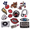 Mouth Music Instrument Hand Fabric Patch Embroidered Iron on Patches For Clothing DIY Decoration Clothes Stickers Applique Badge
