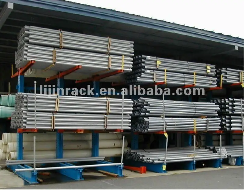 tubería de acero industrial y placa bastidor de almacenamiento voladizo