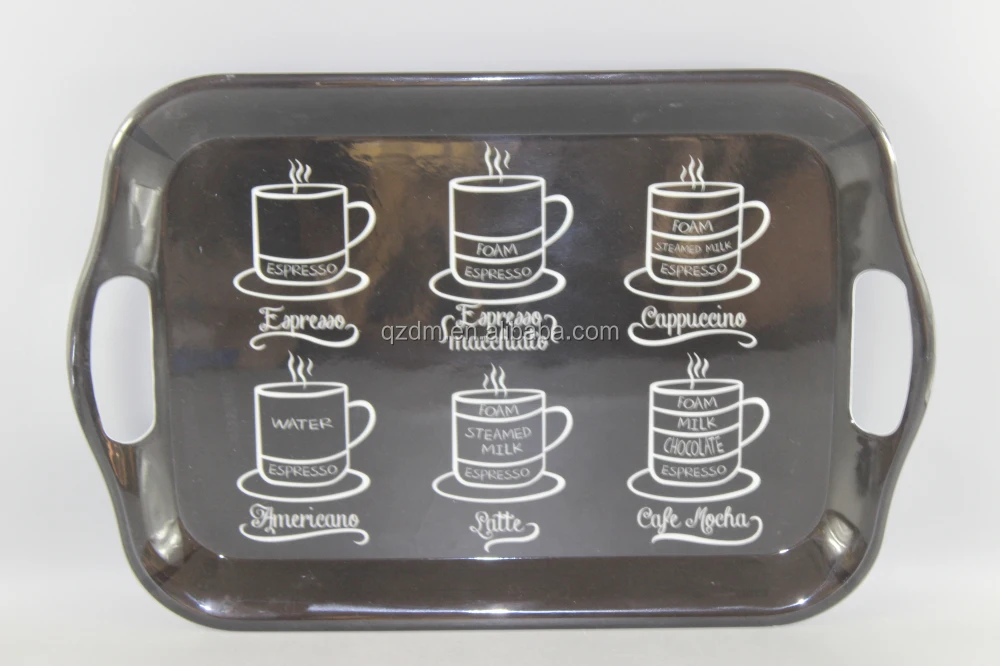 Black Melamine Serving Tray For Teatime