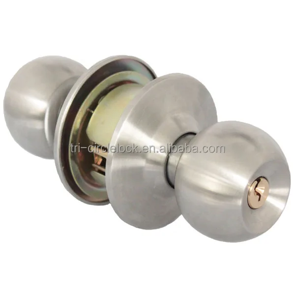 Tricircle Satin Stainless Steel Polished Cylindrical Round Knob Door