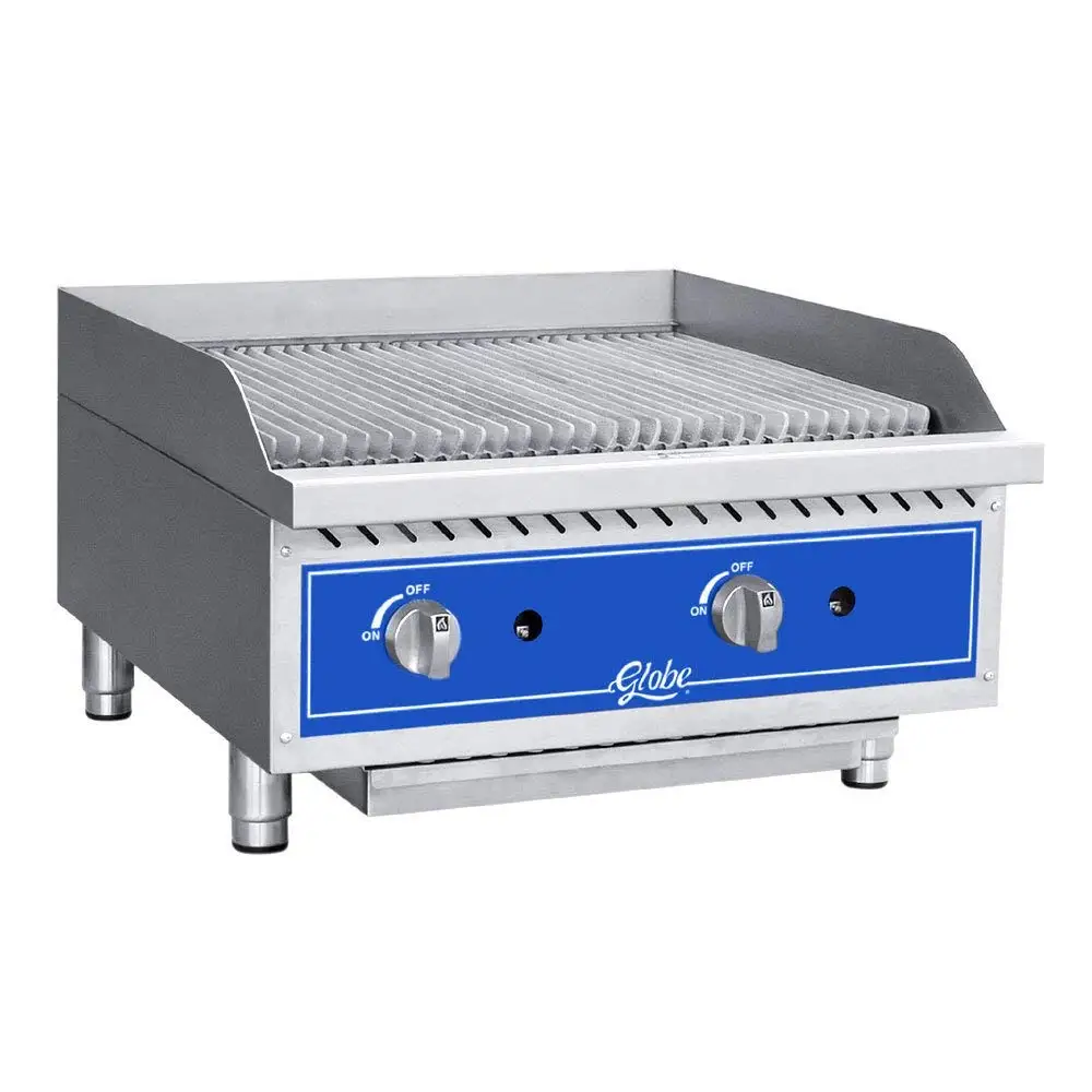Get Quotations · Table Top king GCB24G-RK 24" Gas Lava Rock Charbroiler - 80,000 BTU -