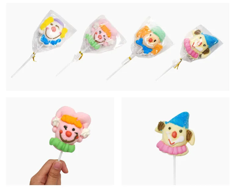 2d Soft Sweet Lollipop Marshmallow Clown Candy For Wholesale Buy