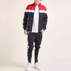 2018 winter sportswear color block stripe men sweat suits