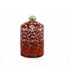 China Craft Colored glaze white Ceramic Candle Jar Holder with gold margin