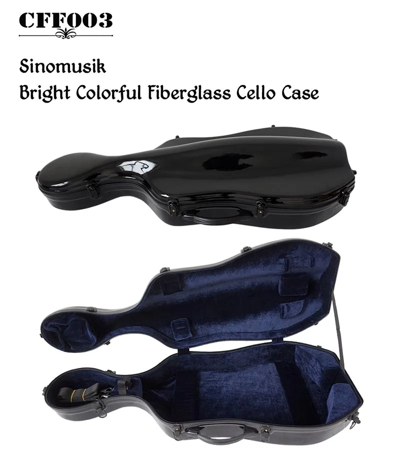 Musical Instrument Case Carbon Fiber Glass Black Colour Cello Hard Case