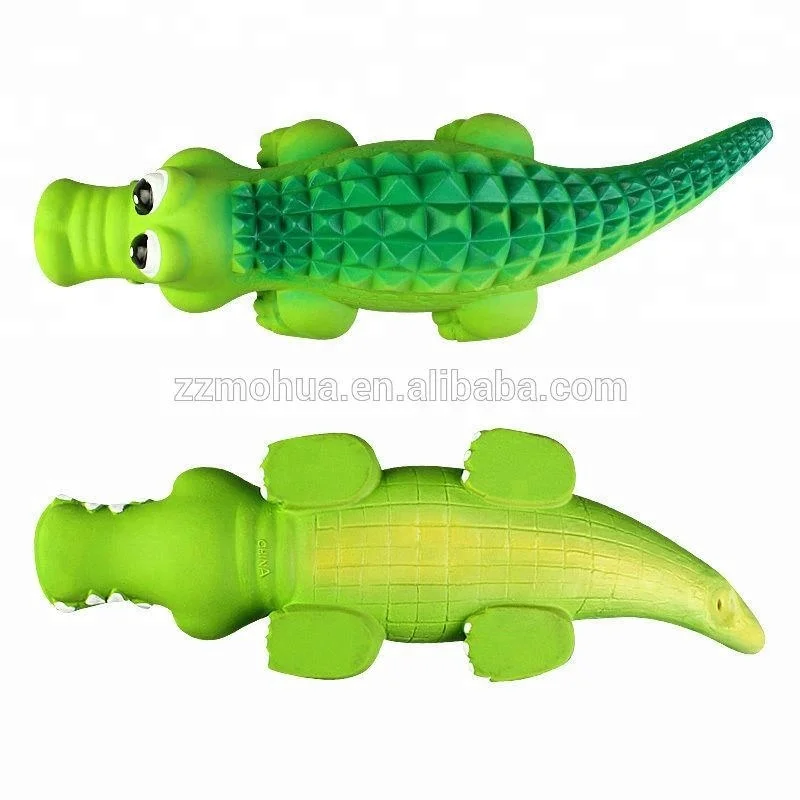 Crocodile Sensory Dog Toy Natural Rubber (Latex), Lead-Free & Chemical-Free, Complies to Same Safety Standards As Children’s Toys, Soft & Squeak