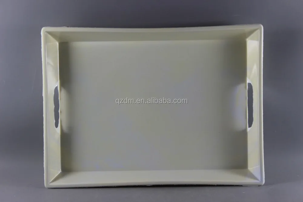 15 Inch Melamine Serving Tray With 2 Handles