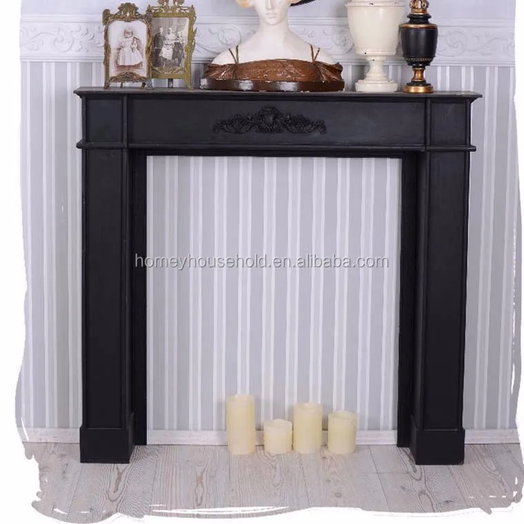 Diseño americano de madera antigua consola decoración chimenea ... Decoracion diseño chimenea