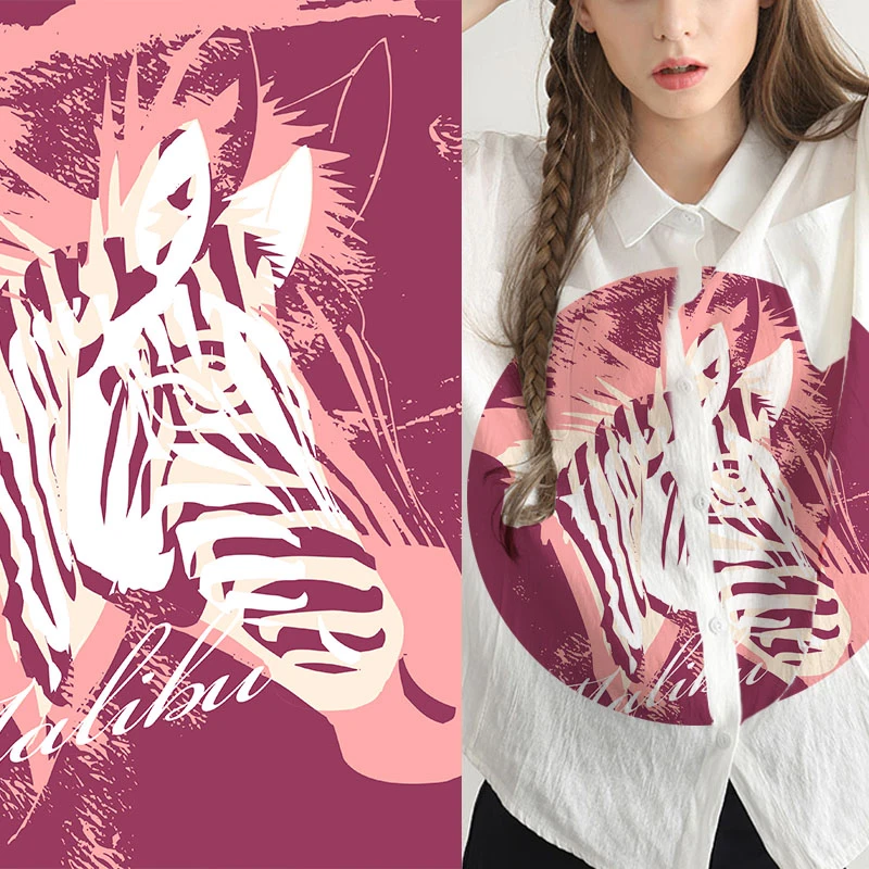 Excellent technology digital printing polyester fashion horse pattern shirt fabric wholesale