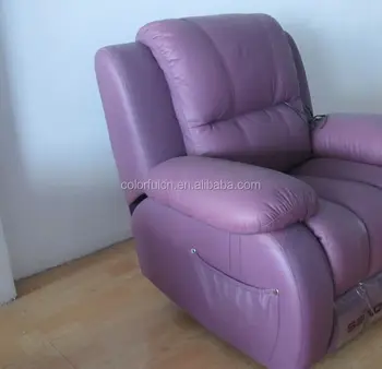 purple reclining sofa