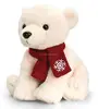 Hot Wholesale Factory soft plush stuffed christmas santa custom white teddy bear with logo scarf/hat christmas gift