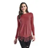 China Factory European Style Autumn Winter Long Sleeve O Neck Tassel Thicken Pullover Knitting Sweaters Women