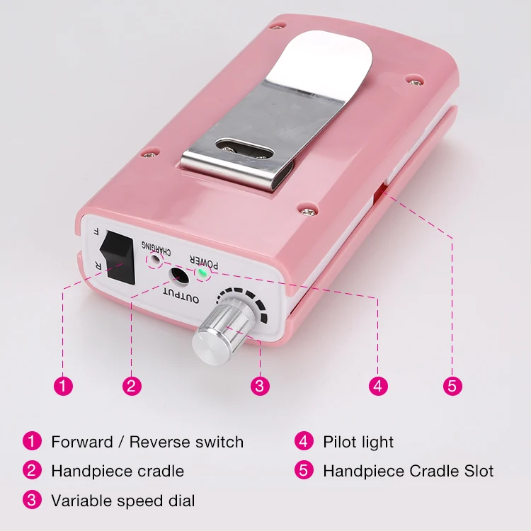 Belle 18 W Portable Charging Grinding Machine 30000rpm Manicure Machine ...