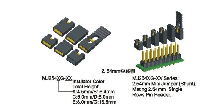 2 Pin Mini Micro Jumper For 2.54 Mm Pin Header Pcb Connector - Buy 2 ...