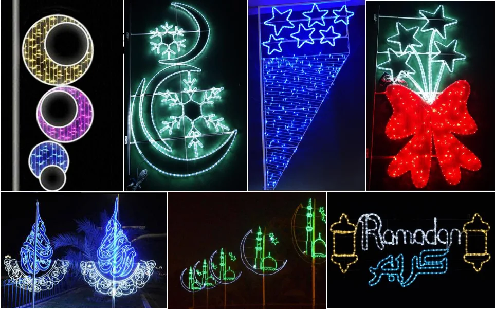 Arabic Ramadan Mubarak Street Light LED Decorations