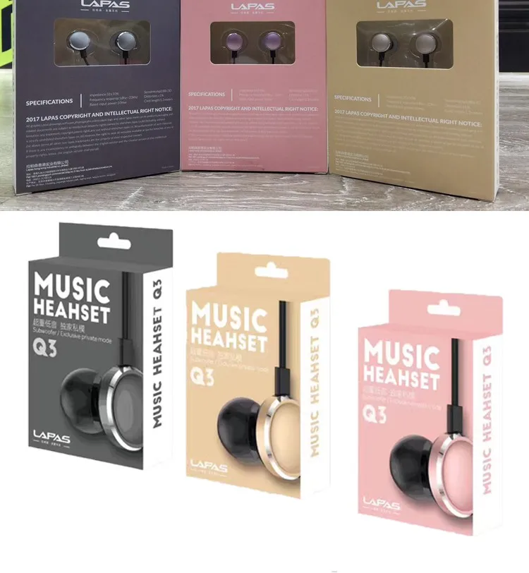 Comfortable Sounds Metal Earphone With Wired Headphones Earphone