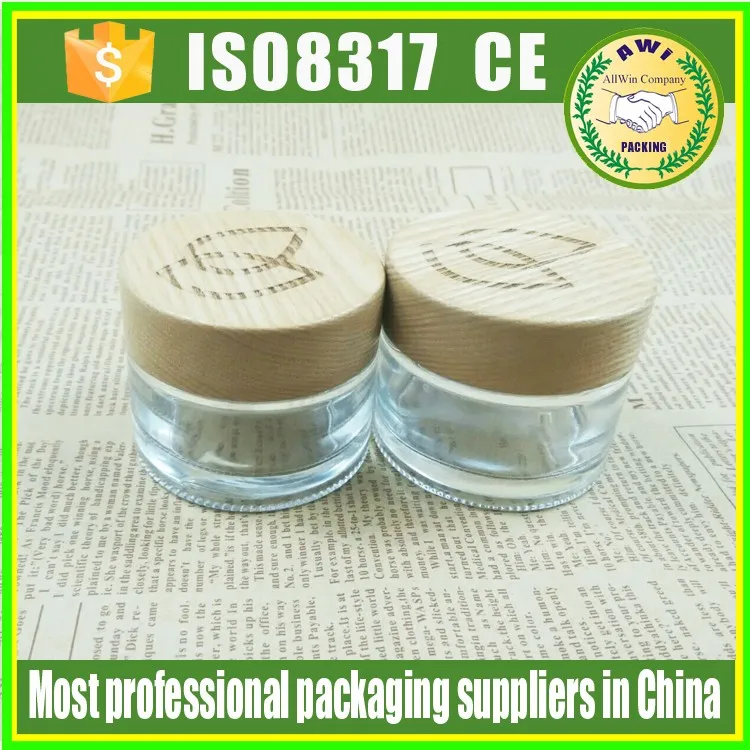 Amber Glass Jar 100ml Bamboo Lid Cosmetic Jars Glass With Custom Carve