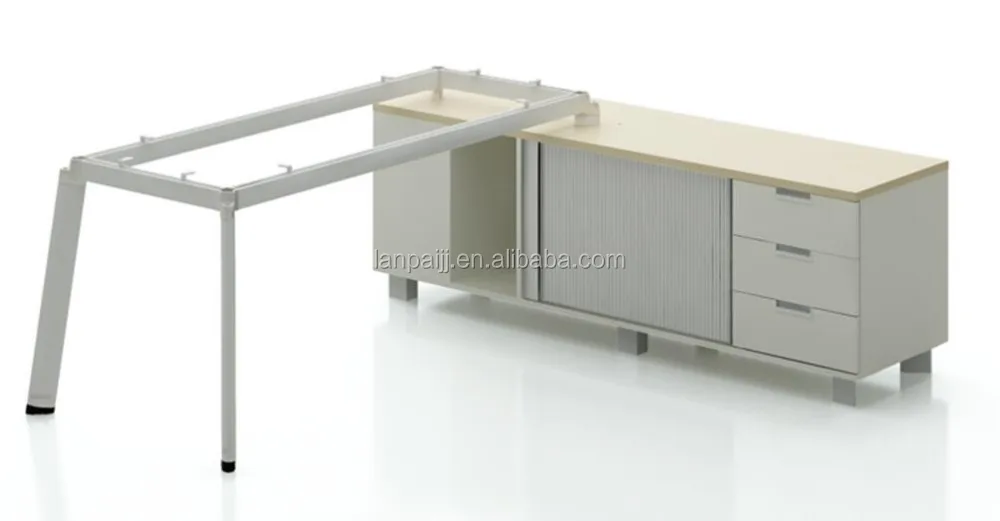 Mobile Filing Cabinet With Hidden Drawer In White Office Desk