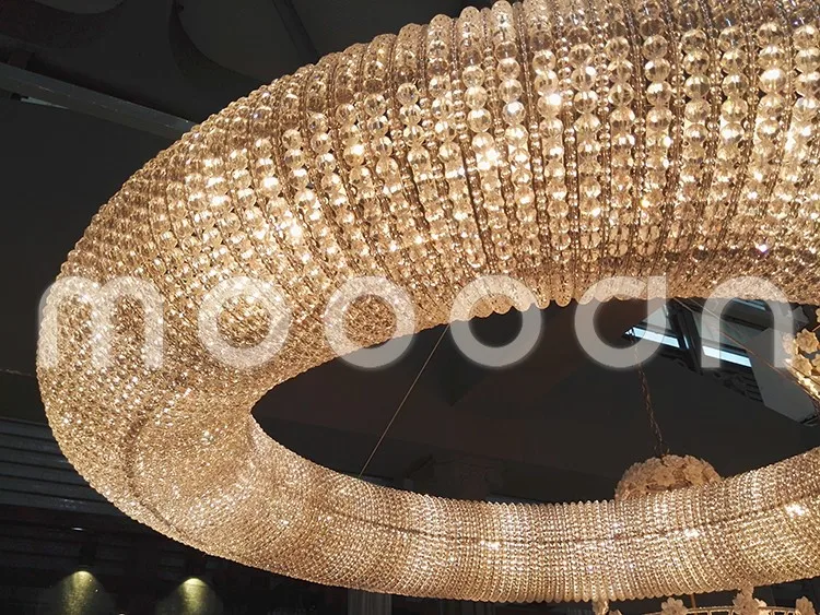 Modern decorative large luxury round ring Led Empire Crystal Chandelier