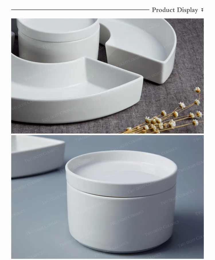 porcelain decorative plates combination half circle round dinnerware set