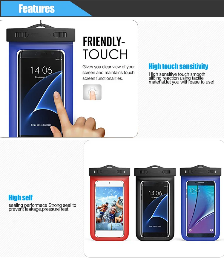 Good quality pvc cell phone accessories pouch waterproof bag for mobile