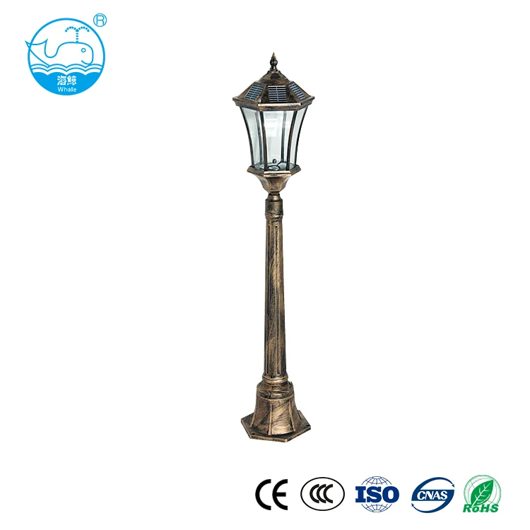 Hot sale 4.4AH Lithium battery Copper pmma ground solar led garden lamp bollard light